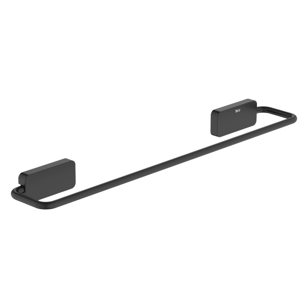 Cut out image of the Roca Sonata Matt Black 400mm Towel Rail